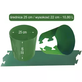  Clip-Blumentopf für den Gemüseanbau, 25x22 cm, grün