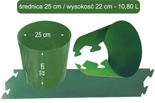  Clip-Blumentopf für den Gemüseanbau, 25x22 cm, grün