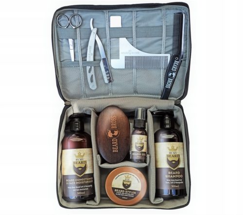  Bart-Set, Rasiertasche, Kosmetiketui, Schere