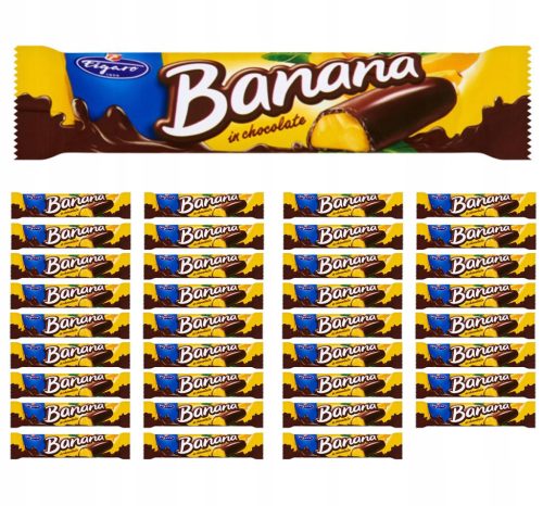Figaro Schaumzucker mit Bananengeschmack in Schokolade, 35 Stück