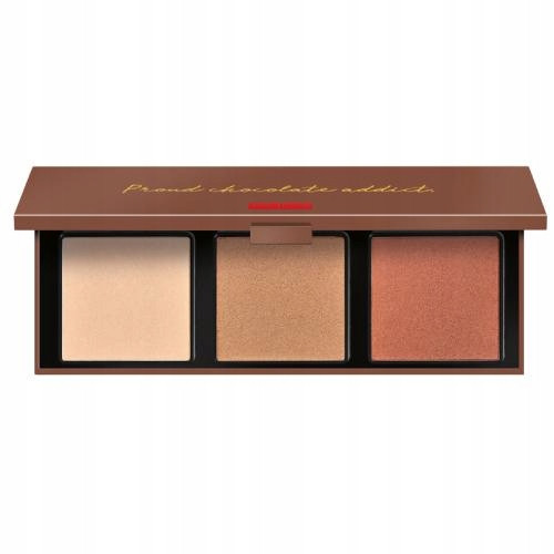  Pupa Zero Calorie Chocolate gepresste Highlighter-Palette, Farbmischung 002 Caramel Chocolate