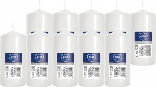 Kerzen 10× Traditionelle Paraffinkerze ohne Duft Aura 1 Stk. + Passend zu DABSTER.PL A38 38