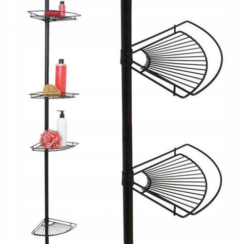 Yoka Home Teleskop-Eckregal 276 x 28,8 x 21,5 cm Metall schwarz