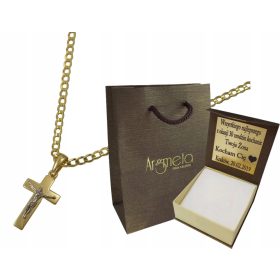    Goldene Herren-Rüstungskette 2,50 mm mit Kreuz PR 585 Kostenlose Gravur