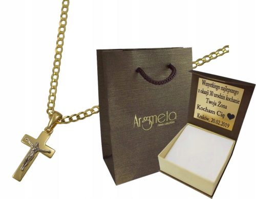  Goldene Herren-Rüstungskette 2,50 mm mit Kreuz PR 585 Kostenlose Gravur