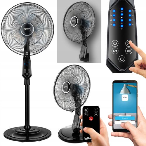  Yoer Trifano Standventilator schwarz