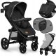  Lionelo Annet Plus Black Carbon Kinderwagen + Sonnenschutz für Autofenster. 2 Lionelo-Sonnenschirme