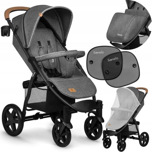  Lionelo Annet Plus Stone Caramel Kinderwagen + Sonnenschutz für Autofenster. 2 Lionelo-Sonnenschirme