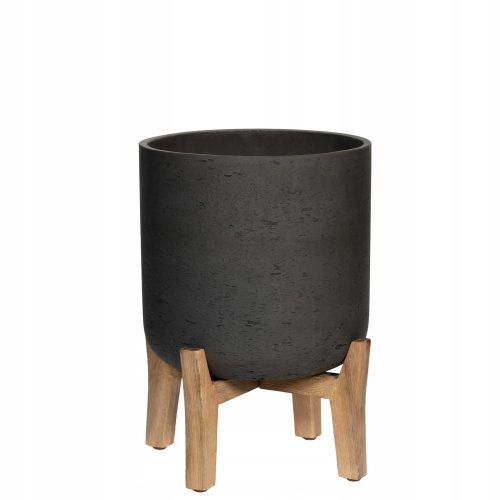Töpfe und Pflanzgefäße für den Außenbereich und den Garten Töpfertöpfe 47 cm x 47 x 62,5 cm aus Keramik schwarz