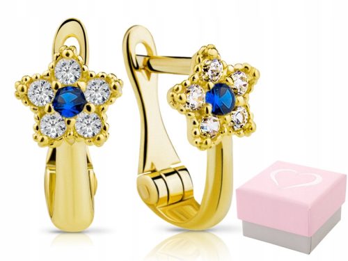  OHRRINGE MIT STERNSAPHIR AUS GOLD 333 8K