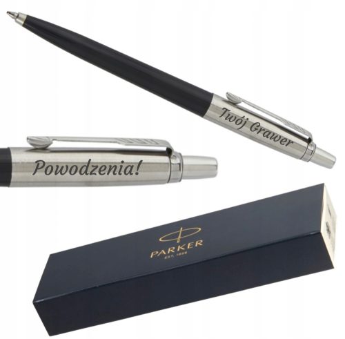  Parker Jotter Schwarz-Silber-Kugelschreiber + Parker 1953182 Blauer Automatik-Kugelschreiber