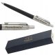  Parker Jotter Schwarz-Silber-Kugelschreiber + Parker 1953182 Blauer Automatik-Kugelschreiber