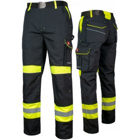   ART.MAS lange Arbeitshose CLASSIC-VIS hüftlange reflektierende Arbeitshose, Größe 48