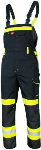 ART.MAS lange Arbeitshose CLASSIC VIS reflektierende Latzhose, Größe 46