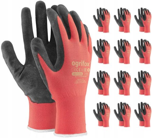 Ogrifox Handschuhe OGRIFOX OX-LATEKS BLUE beschichtete Arbeitshandschuhe Größe 8 - M 12 Paar