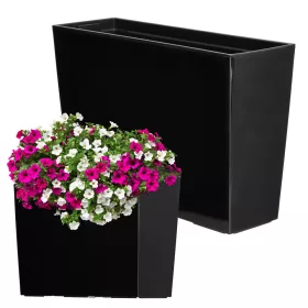  Kadax Blumentopf 56 cm x 19 x 36 cm, schwarzer Kunststoff