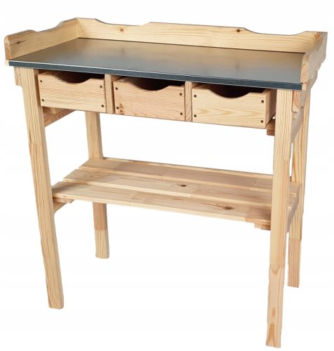 Tisch für Garten und Terrasse - Kabex-Tisch, rechteckiges Holz, 86 x 38 x 78 cm