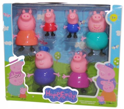  PEPPA PIG GEORGE MOM DAD GROSSVATER OMA 6 STK