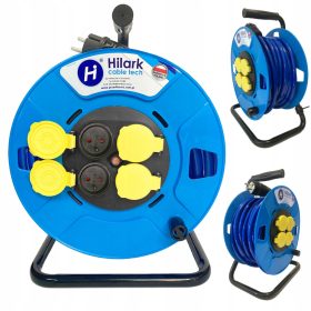   Hilark Spulenverlängerungskabel, Garten, 50 m, 4 Stück, schwarz