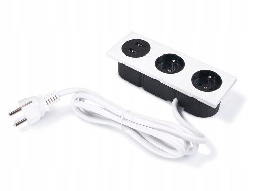 Steckdose, Steckdosenleiste, USB-Arbeitsplatte weiß