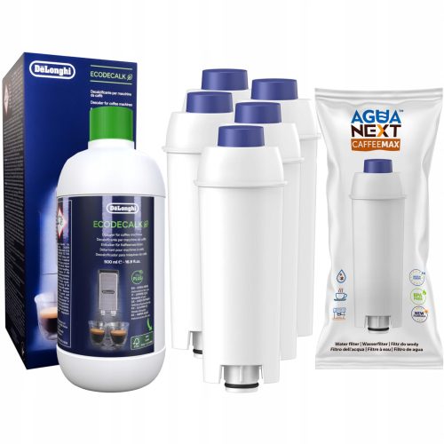  Delonghi Entkalker + 5x Agua Next Filter für Delonghi Kaffeemaschine