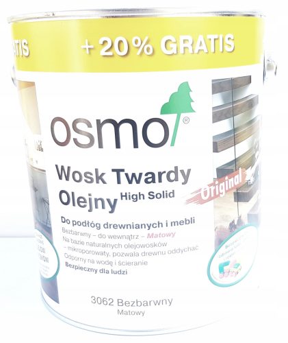 OSMO 3062 Hartwachsöl, farblos matt 3 L