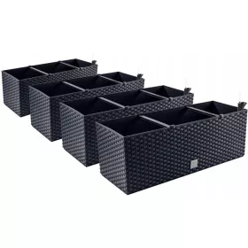    Prosperplast Blumentopf 206 cm x 19,5 x 18,5 cm, Kunststoff in Grau- und Silbertönen