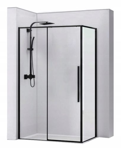 Rea Solar Black Duschkabine mit Schiebetüren 120 x 90 cm