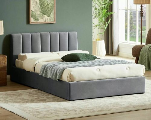  MONTREAL VELVET Polsterbett 160x200 grau