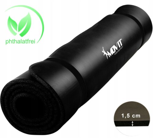 Movit Gymnastikmatte 190 cm x 100 cm schwarz