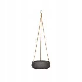    Töpfertöpfe 24 cm x 24 x 9 cm Durchmesser 24 cm Glasfaser + Zement, Sand und gemahlener schwarzer Stein