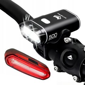    EVI iLIGHT pro v500+ Fahrradbeleuchtung 500 lm Akku + Evi Serie iLIGHT pro Fahrradrückbeleuchtung 120 lm Akku