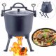  JAGDKÄTZCHEN Gusseisentopf für Lagerfeuer 15 L stehend Kamille