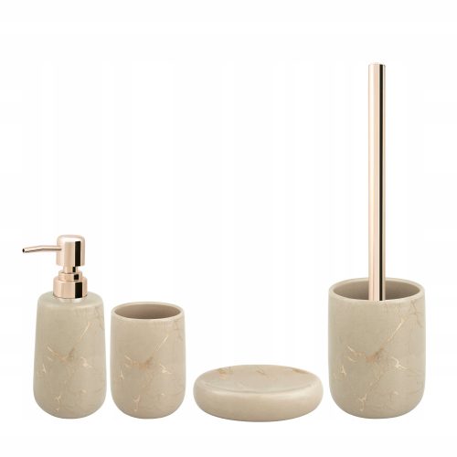 Badezimmerzubehör-Sets Ein Set Badaccessoires Magicna-Bathroom 4 Elemente, Creme, Gelb- und Goldtöne