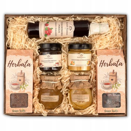  Geschenkkorb-Set mit Tee und Konserven