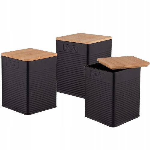 Lebensmittelbehälter Altom Design schwarze Behälter, 3 Stk.