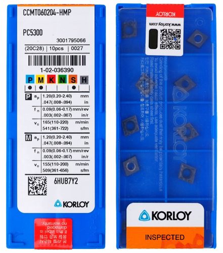 HARTMETALLPLATTEN CCMT 060204 MP PC5300 KORLOY