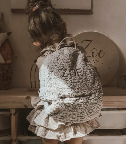  Muzpony Kindergartenrucksack mit einem Fach für Jungen und Mädchen. Grau- und Silbertöne