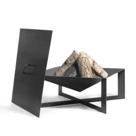  Gartenfeuerstelle Cuba 70x70cm Lagerfeuer + Abdeckung