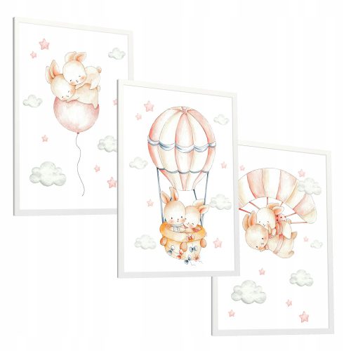  Set mit 3 Posterbildern im Rahmen 33X43
