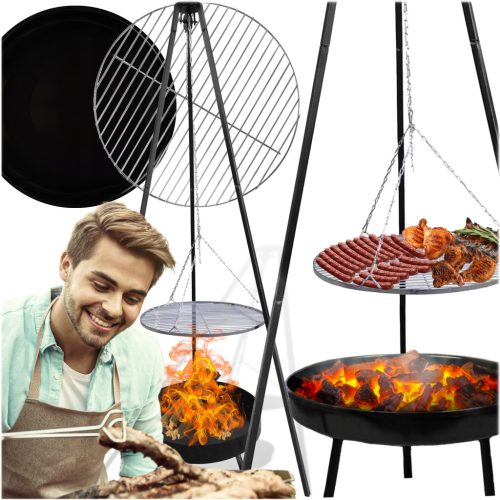  GROSSER GARTENGRILL GITTERKAMIN 2IN1
