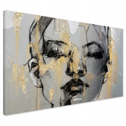  Ein Gemälde auf Leinwand mit dem Gesicht einer Frau, ein Porträt, 120x80