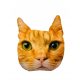 3D-KISSEN mit ROTER KATZE und ROTEM KATZENKOPF