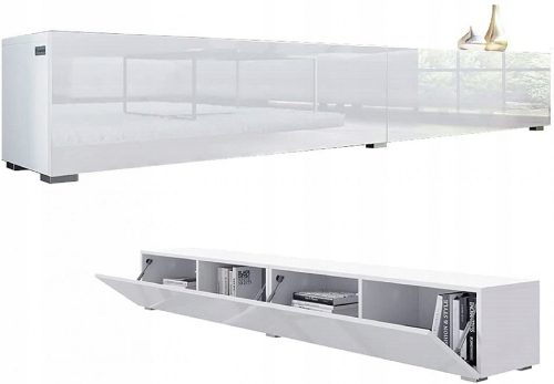  LOWBOARD 210 cm TV-Ständer, weiß glänzend