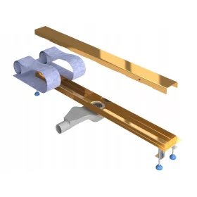 Waterway Premium Gold Niedriger linearer Abfluss, 80 cm