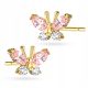  GOLD-OHRRINGE pr. 333 SCHMETTERLINGE ROSA ZIRKONIA 8k