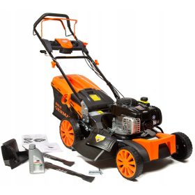    Gasrasenmäher mit Korb Deutsch 140 cm³ Fassungsvermögen Korb 65 l, Schnittbreite 46 cm