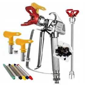   Lackierpistole + 517-Düse + 30-cm-Verlängerung + KOSTENLOSE GESCHENKE Lackiereinheit