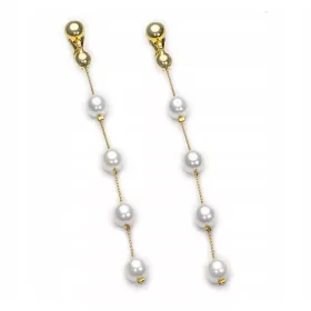  Lange Ecru-Perlenklammern Schwarz Grau Jablonex