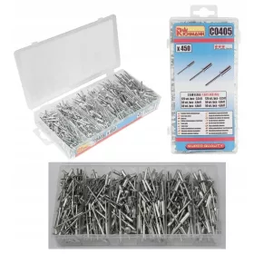 SET 450-tlg. NIETEN, VERSCHIEDENE ALUMINIUM-STRAHLNIETEN